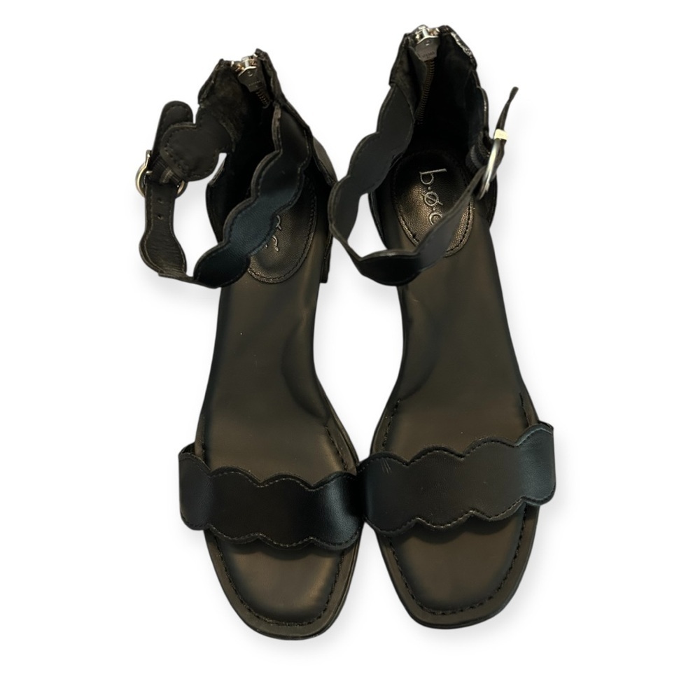 b.o.c. Holly Black Scalloped Ankle Strap Sandals - Picture 3 of 8